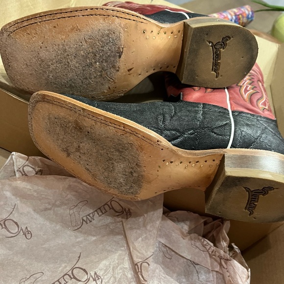 Outlaw Mens 11” Blake elephant print Boston red boots size 9D. - Picture 4 of 7